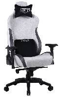Комп'ютерне ігрове крісло розкладне VR Racer Textile Halk сірий/чорний з подушками в тканинній оббивці AMF