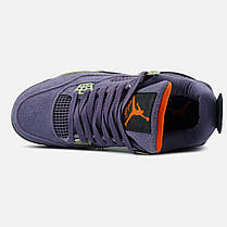 Чоловічі кросівки Nike Air Jordan 4 Canyon Purple Взуття Найк Аїр Джордан 4 фіолетові замша весна літо осінь, фото 4
