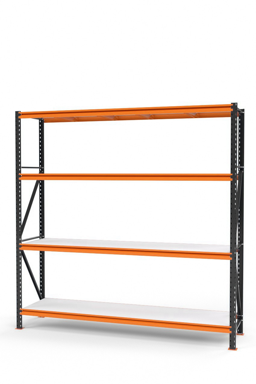 Стелаж для складу, архіву, магазину. SN п. 2000х1720х700 мм RAL 7024 4 яруси полицю ЛДСП, фото 1