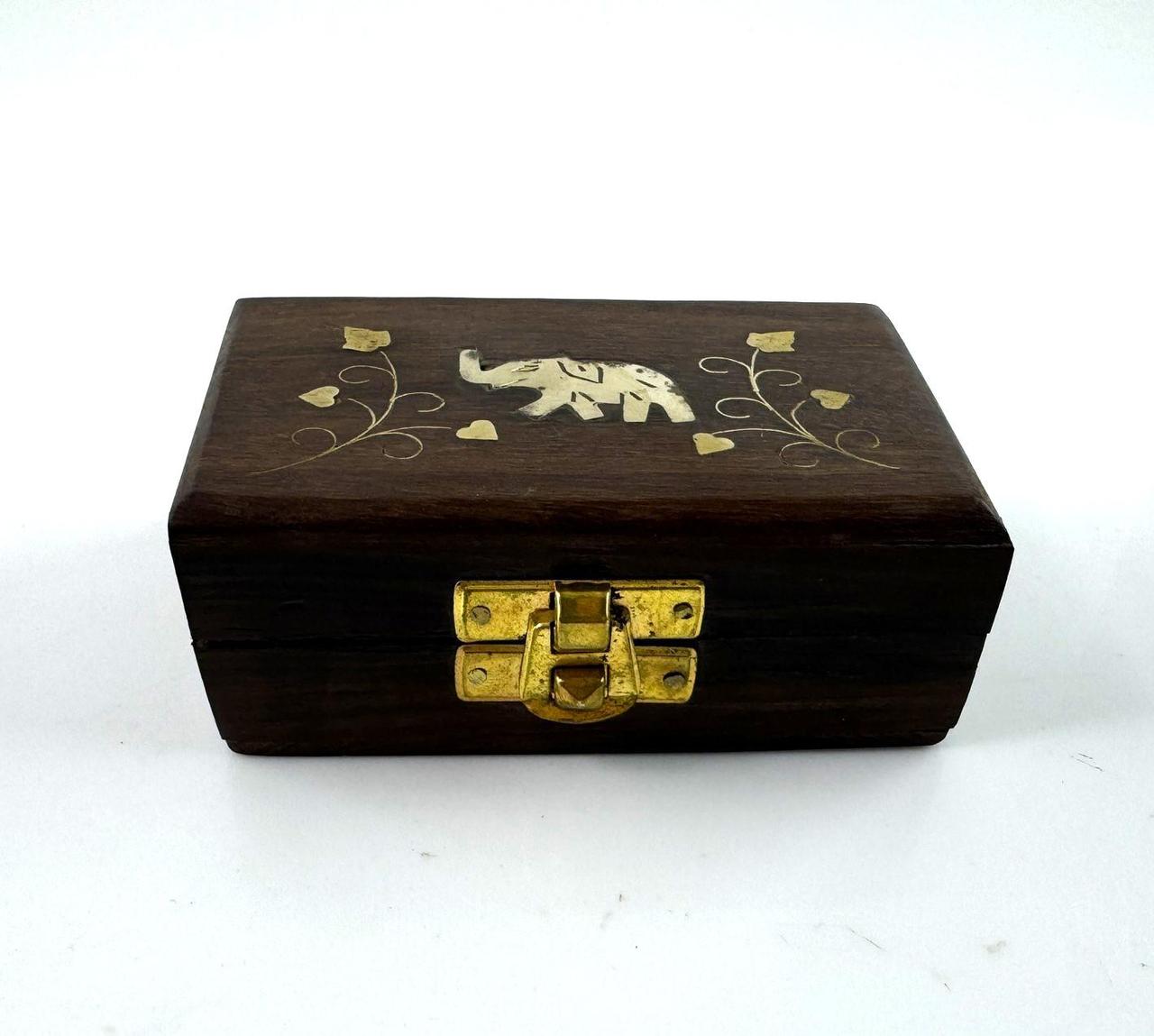 Дерев'яна скринька з палісандра "Слон удачі" з інкрустацією 21611, фото 1