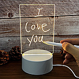 Світильник дошка для нотаток від USB + маркер, LAMP 3D, фото 2