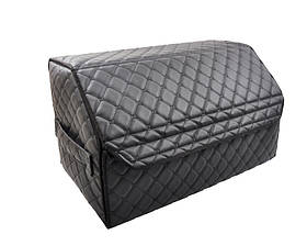 Саквояж-органайзер у багажник 500х300х300мм Чорний шкірзам/чорна Cота/ручки/липучка" Aвтокомфорт+ L"