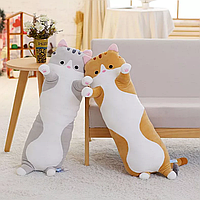 М'яка іграшка подушка Кіт Батон, 130 см, Коричнева