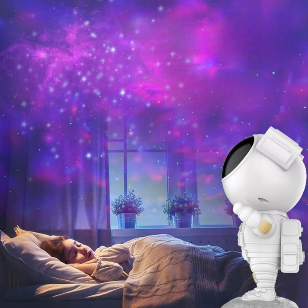 Ночник проектор зоряного неба Астронавт, от USB, з пультом, фото 1