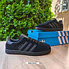 Чоловічі кросівки Adidas Gazelle Black Чорні Кеди Адідас Газель замшеві демісезон, фото 9