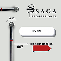 Фреза алмазна куля Saga Professional  d 0,40 мм червона насічка