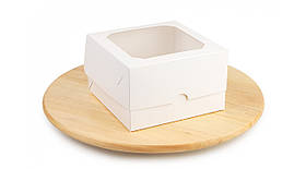 Коробка для бенто-торта, 170*170*105 мм│НФ│, з вікном, біла