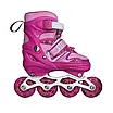 Ролики дитячі розсувні (29-33 розмір, колеса PVC, переднє зі світлом, d-6.5 см, у сумці) 70554-S Рожеві, фото 2