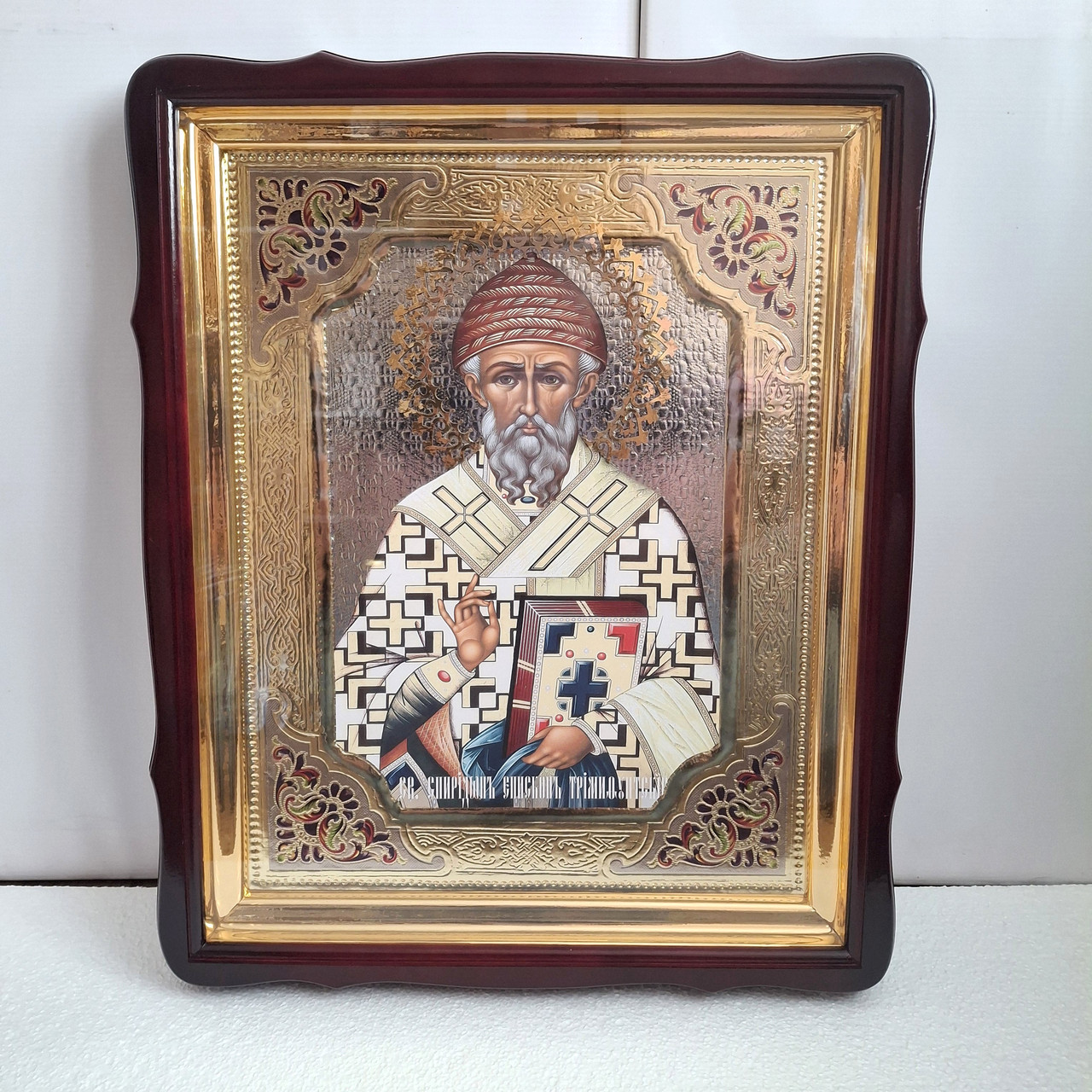 Ікона Спиридона Трімінфутского в фігурному кіоті, розмір 53х40 см, фото 1