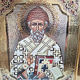 Ікона Спиридона Трімінфутского в фігурному кіоті, розмір 53х40 см, фото 4