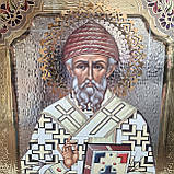 Ікона Спиридона Трімінфутского в фігурному кіоті, розмір 53х40 см, фото 3