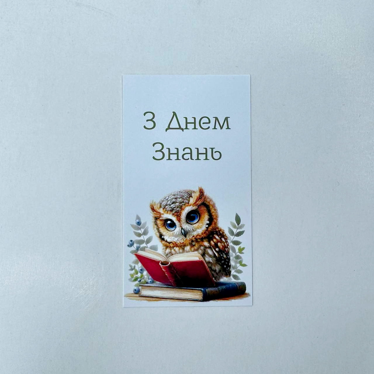 Листівка-бірка "З днем знань", 90*50 мм (10 шт)., фото 1