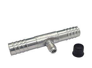 Фітінг №12, 0', з'єднувальний, алюміній, порт під датчик