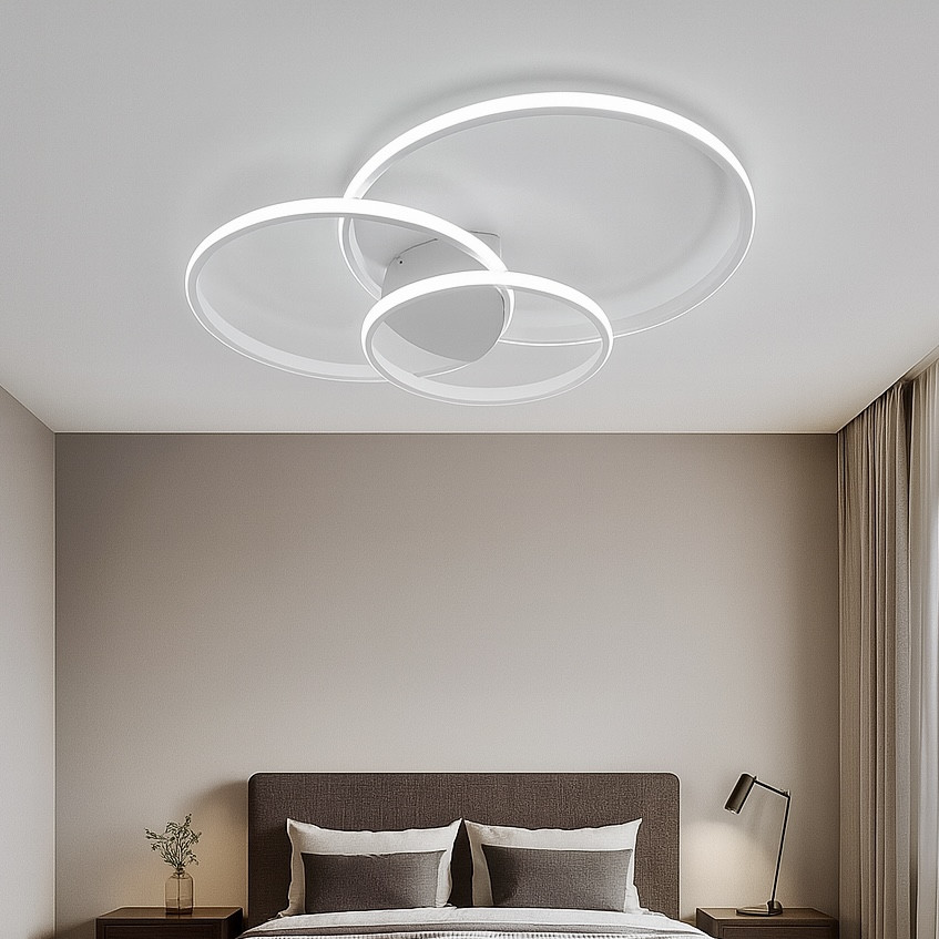 Світлодіодна Led люстра 114Wt із пультом біла, для приміщень до 18 м² (1158WH), фото 1