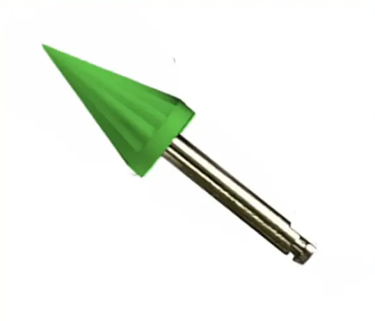 Стоматологічна полірувальна головка — конус, тверда, зелена