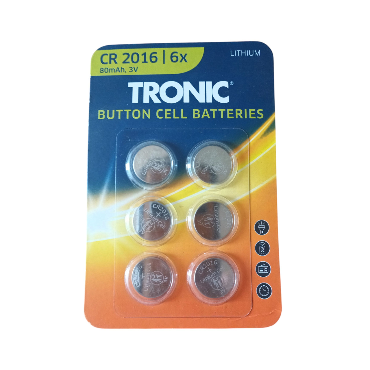 Батарейки дискові CR2016 3V 6шт. таблетка, літій BLISTER CARD, фото 1