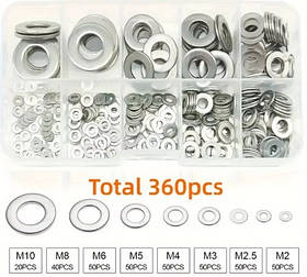 Набір плоских шайб із нержавіючої сталі M2-M10 360 шт