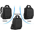 Чорна тактична сумка рюкзак для перенесення ноутбука 14 рюкзак сумка через плече Farrer 452, фото 2