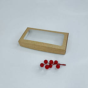 Коробка для пряника, ◈ 200*100*30 мм, з вікном, крафт