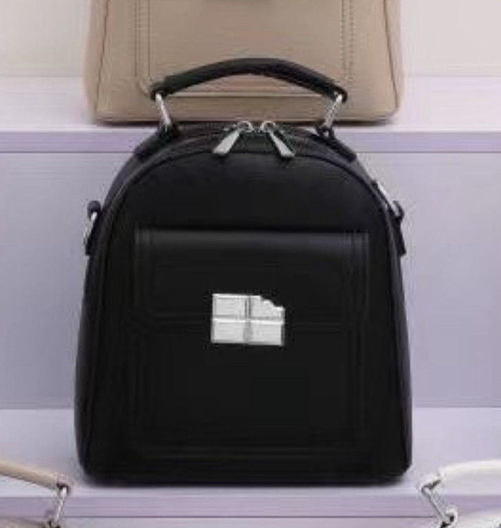 Сумка рюкзак жіноча чорна крос-боді 23*22 см на блискавці зі штучної шкіри Zhenya, фото 1