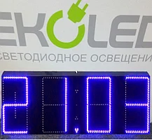 Світлодіодний вуличний годинник  (дата час температура) 200*600мм синя індикація