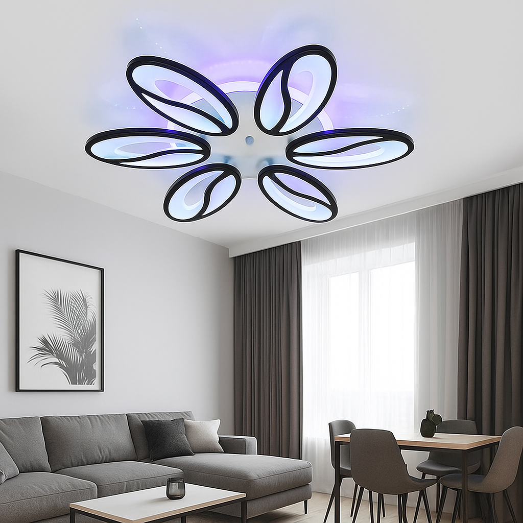 Люстра світлодіодна Led до 20 м² з пультом 180 Вт кавові зерна (8090/6BK ), фото 1