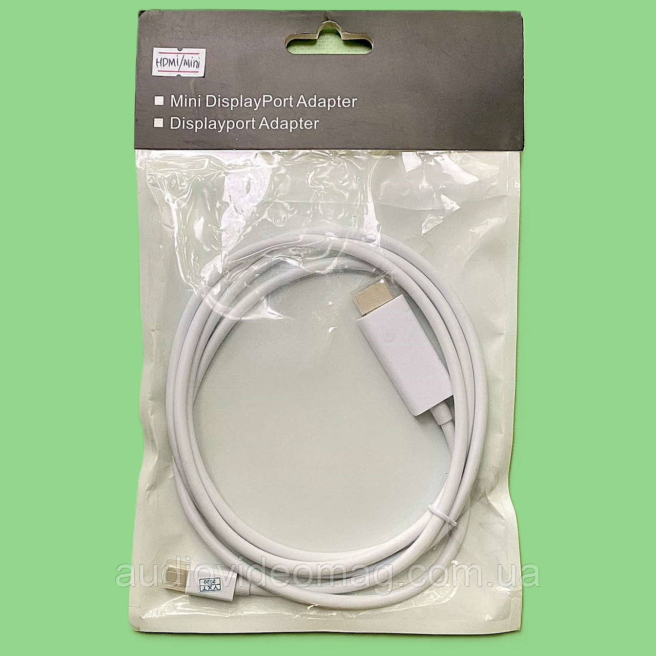 Кабель штекер Mini DisplayPort на штекер HDMI, довжина 1,8 метра, білий, фото 1