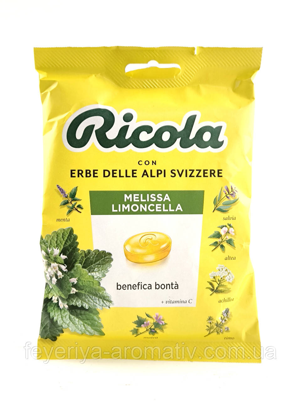 Льодяники Ricola Melissa Limoncella з мелісою та вітаміном C 75 г