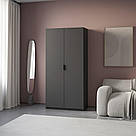 Шафа двостулкова з полицями та штангою розпашна з ламінованого ДСП Практичні шафи для передпокою, фото 2