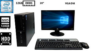 Комплект | Комп'ютер HP Z200 Workstation SFF/Core i5-660 3.33GHz/12GB DDR3/SSD 120GB+HDD 500GB | Монітор 20” HP S2031a Б/В