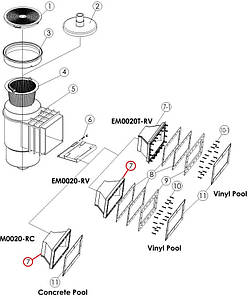 Лицьова частина корпусу скімера EM0020