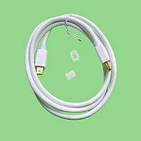 Кабель Mini DisplayPort (mDP) штекер-штекер , довжина 1 метр, білий
