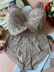 Комплект жіночої спідньої білизни на чашку F Lanny Mode пудровий