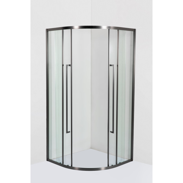 Душова кабіна VIVIA Emma HL 90х90х190 см без піддону хром прозоре скло 8 мм розсувні двері