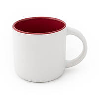Чашка SELENA 350 мл керамическая матовая, белая, красная внутри, от 10 шт