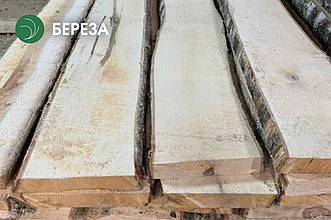 Дошка необрізна берези 52 мм, екстра ґатунок