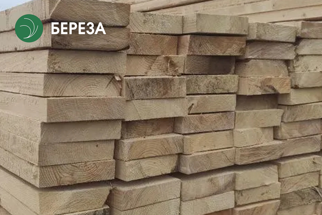 Дошка обрізна з берези 32 мм, ґатунок 1