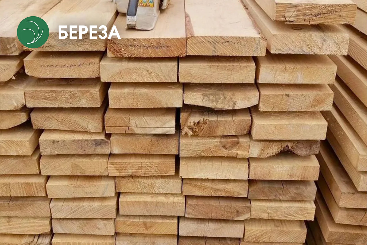 Дошка обрізна з берези 52 мм, ґатунок екстра
