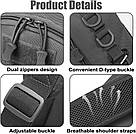 Тактична сумка рюкзак Hobart-504B військова чорна сумка на плече водонепроникна, армійські сумки Hobart, фото 3