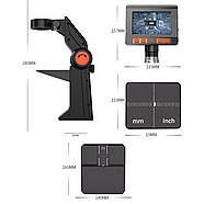 Цифровий мікроскоп з кольоровим монітором на 4.3 дюйми та 8 світлодіодів Чорний, фото 10