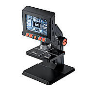 Цифровий мікроскоп з кольоровим монітором на 4.3 дюйми та 8 світлодіодів Чорний, фото 6
