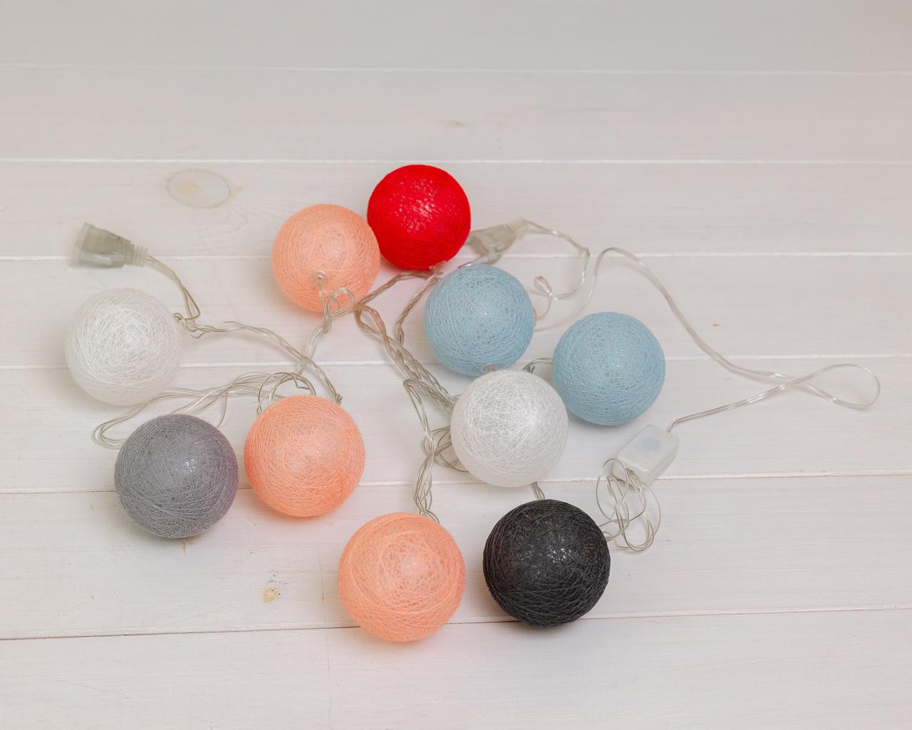 Гірлянда кульки, ліхтарики , Кольоровий мікс 220V