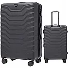 Надійна валіза із замком пластикова Wings PEAFOWL 97 л на колесах, розмір L, висувна ручка, колір рожевий, фото 2