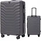 Надійна валіза із замком пластикова Wings PEAFOWL 97 л на колесах, розмір L, висувна ручка, колір рожевий, фото 3