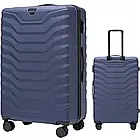 Надійна валіза із замком пластикова Wings PEAFOWL 97 л на колесах, розмір L, висувна ручка, колір рожевий, фото 4