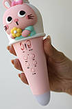 Мікрофон дитячий караоке з підсвіткою (Єдиноріг, Котик, Кролик), фото 2