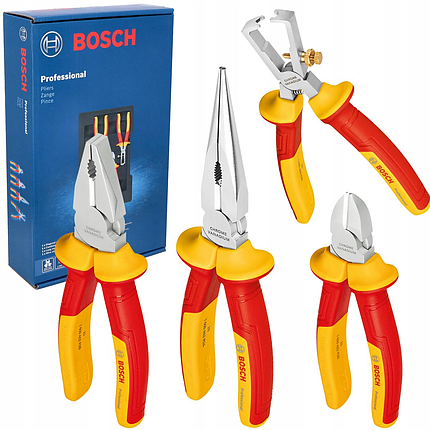 Набір плоскогубців VDE Bosch / Бош 1600A02NG1, 4 шт. (Швеція), фото 1