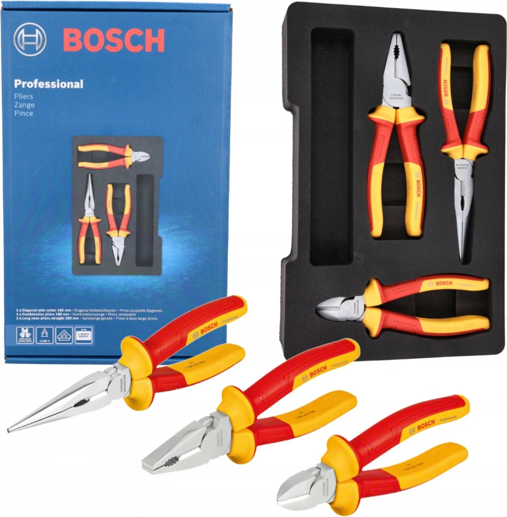 Набір плоскогубців VDE Bosch / Бош 1600A02NG0, 3 шт. (Швеція)