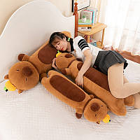 Плюшевая мягкая игрушка подушка батон Капибара для объятий антистресс игрушки мягкие батоны Капибары коричневая Копибара 70 см