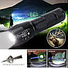 Потужний Телескопічний тактичний Ліхтарик 5 в 1 з білим світлом / LED ліхтар + 3 батарейки AAA, фото 7